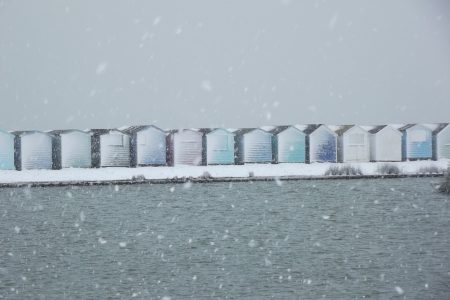 Beach Huts In The Snow