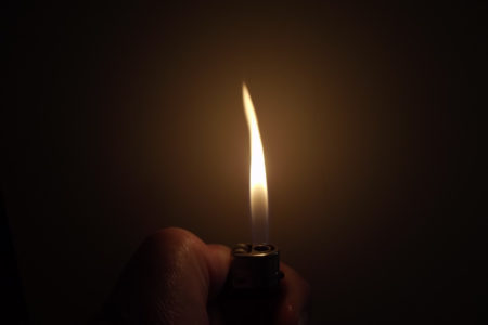 Cigarette Lighter With A Flame