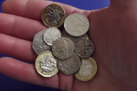 English Coins In Hand