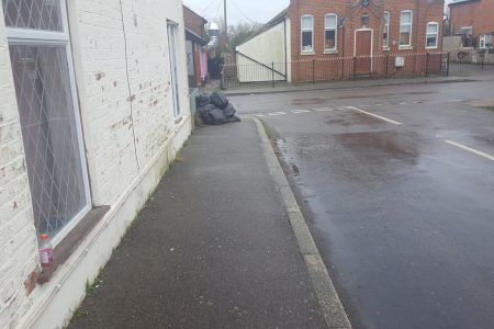 Pavement With Bin Bags