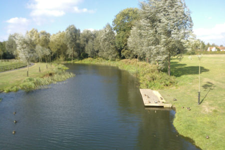 River In Park At Bures In Suffolk England