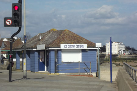 Ice-cream Shop (kiosk) By The Sea In Essex UK